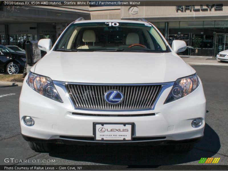 Starfire White Pearl / Parchment/Brown Walnut 2010 Lexus RX 450h AWD Hybrid