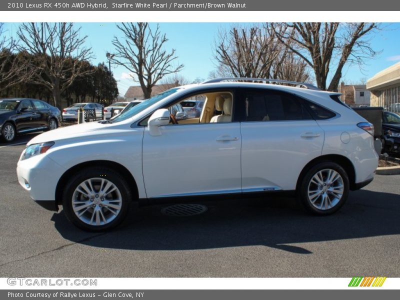 Starfire White Pearl / Parchment/Brown Walnut 2010 Lexus RX 450h AWD Hybrid