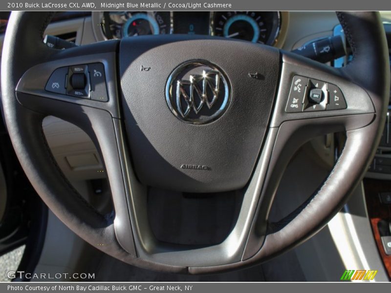 Midnight Blue Metallic / Cocoa/Light Cashmere 2010 Buick LaCrosse CXL AWD