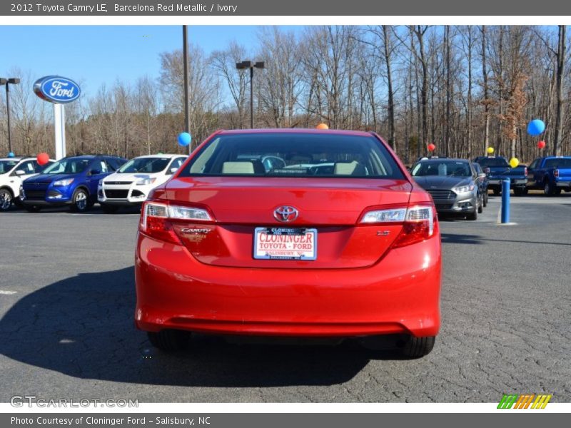 Barcelona Red Metallic / Ivory 2012 Toyota Camry LE