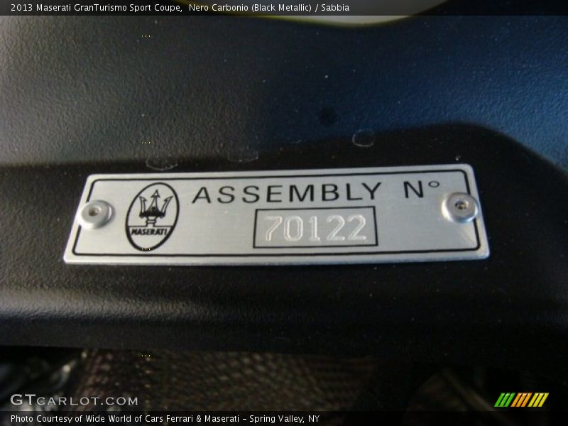 Nero Carbonio (Black Metallic) / Sabbia 2013 Maserati GranTurismo Sport Coupe