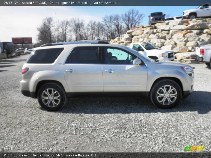 Champagne Silver Metallic / Dark Cashmere 2013 GMC Acadia SLT AWD