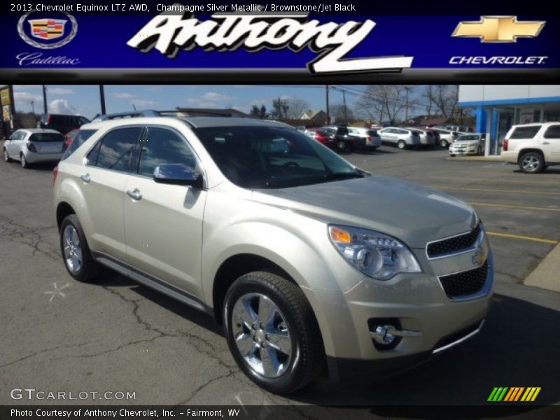 Champagne Silver Metallic / Brownstone/Jet Black 2013 Chevrolet Equinox LTZ AWD