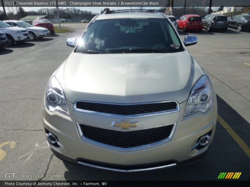 Champagne Silver Metallic / Brownstone/Jet Black 2013 Chevrolet Equinox LTZ AWD