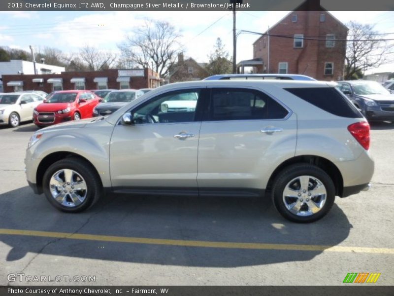 Champagne Silver Metallic / Brownstone/Jet Black 2013 Chevrolet Equinox LTZ AWD