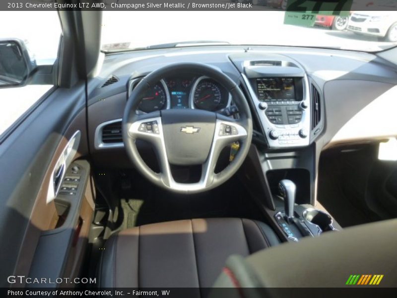 Champagne Silver Metallic / Brownstone/Jet Black 2013 Chevrolet Equinox LTZ AWD