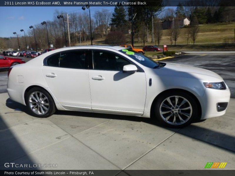 White Platinum Metallic Tri-Coat / Charcoal Black 2011 Lincoln MKS EcoBoost AWD