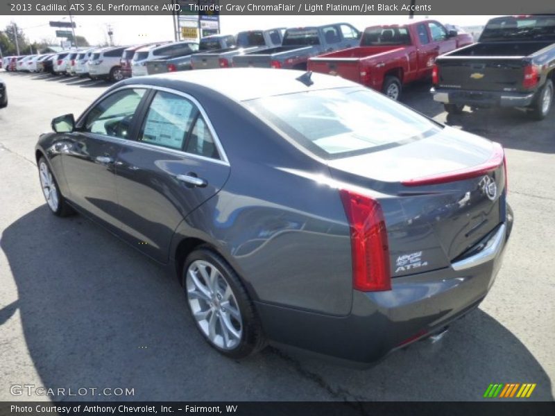 Thunder Gray ChromaFlair / Light Platinum/Jet Black Accents 2013 Cadillac ATS 3.6L Performance AWD