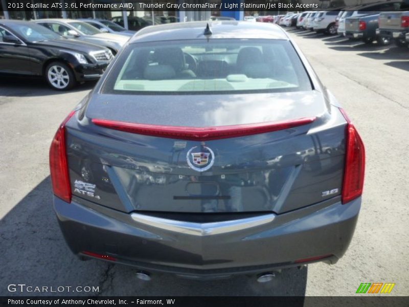 Thunder Gray ChromaFlair / Light Platinum/Jet Black Accents 2013 Cadillac ATS 3.6L Performance AWD