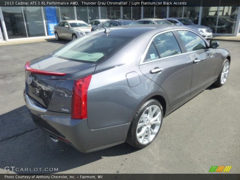 Thunder Gray ChromaFlair / Light Platinum/Jet Black Accents 2013 Cadillac ATS 3.6L Performance AWD