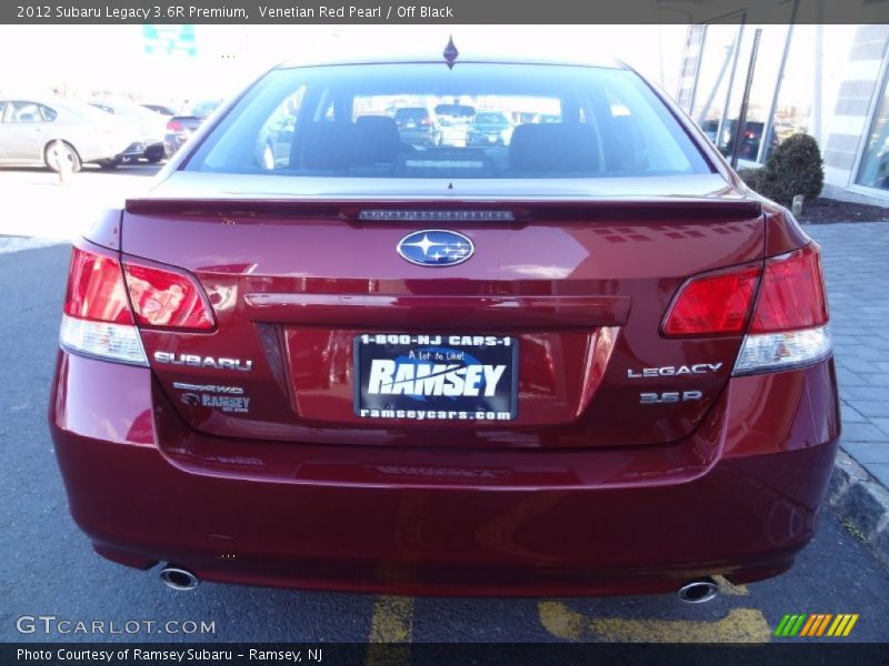 Venetian Red Pearl / Off Black 2012 Subaru Legacy 3.6R Premium