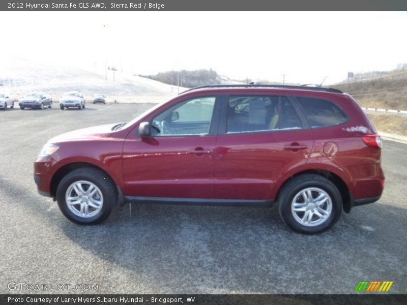 Sierra Red / Beige 2012 Hyundai Santa Fe GLS AWD