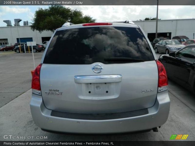 Radiant Silver Metallic / Gray 2008 Nissan Quest 3.5 S