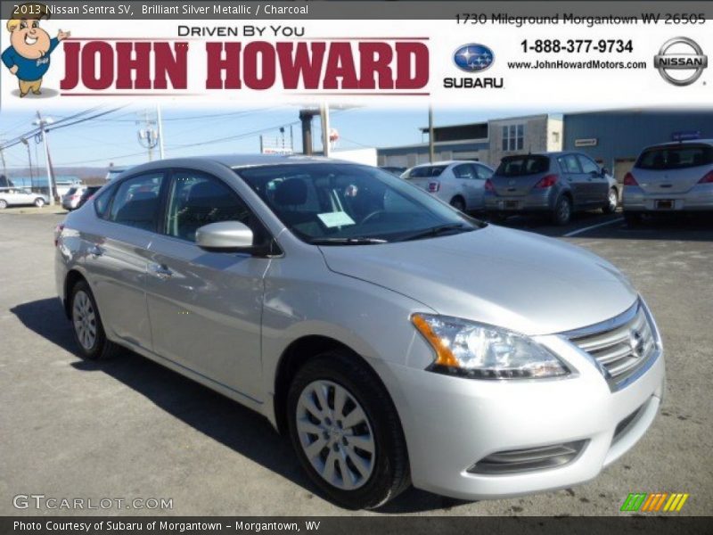Brilliant Silver Metallic / Charcoal 2013 Nissan Sentra SV