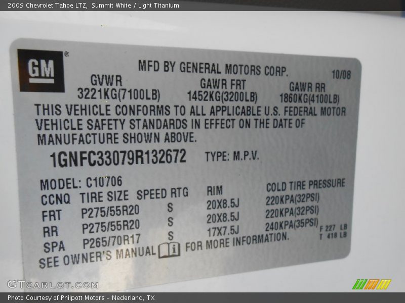 Summit White / Light Titanium 2009 Chevrolet Tahoe LTZ