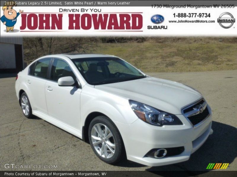 Satin White Pearl / Warm Ivory Leather 2013 Subaru Legacy 2.5i Limited