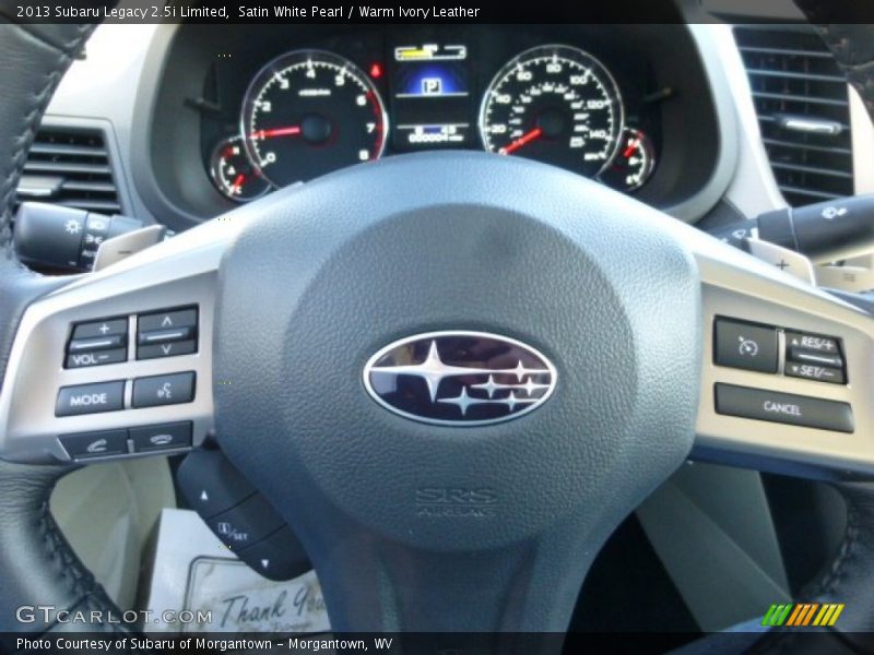 Satin White Pearl / Warm Ivory Leather 2013 Subaru Legacy 2.5i Limited