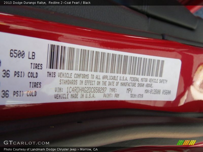 Redline 2-Coat Pearl / Black 2013 Dodge Durango Rallye