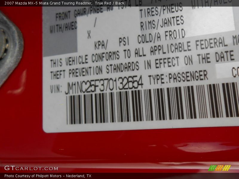True Red / Black 2007 Mazda MX-5 Miata Grand Touring Roadster