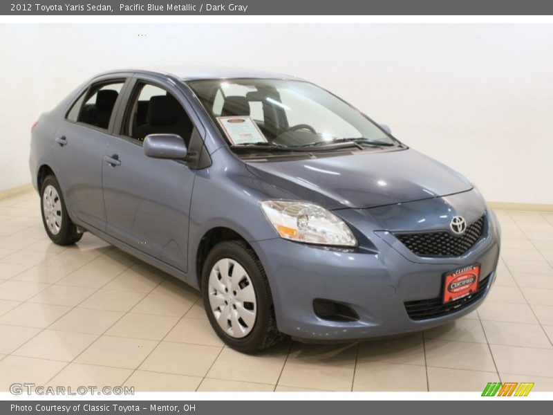 Pacific Blue Metallic / Dark Gray 2012 Toyota Yaris Sedan
