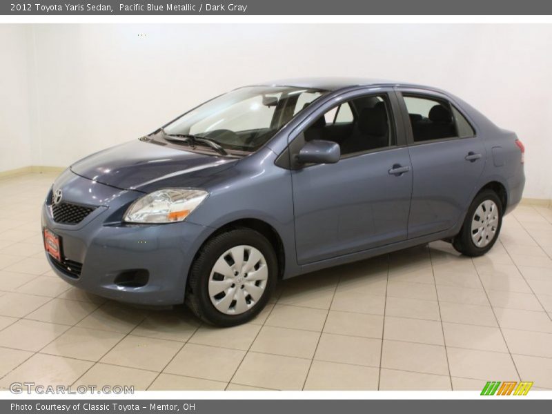 Pacific Blue Metallic / Dark Gray 2012 Toyota Yaris Sedan