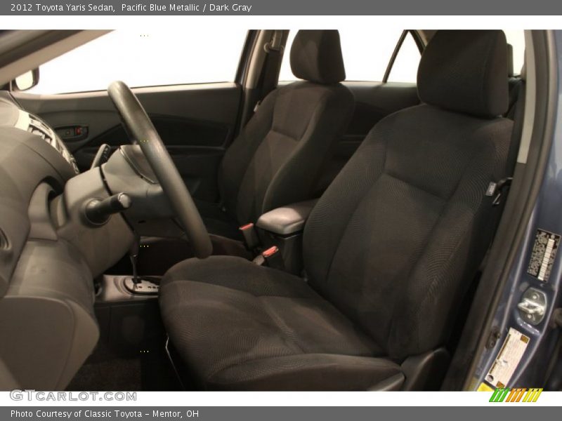 Pacific Blue Metallic / Dark Gray 2012 Toyota Yaris Sedan