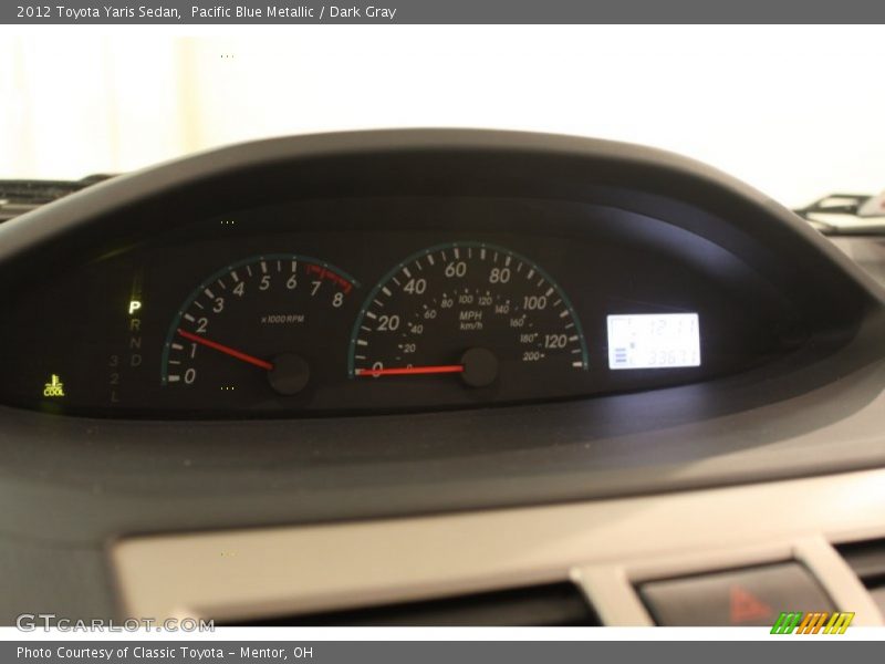 Pacific Blue Metallic / Dark Gray 2012 Toyota Yaris Sedan