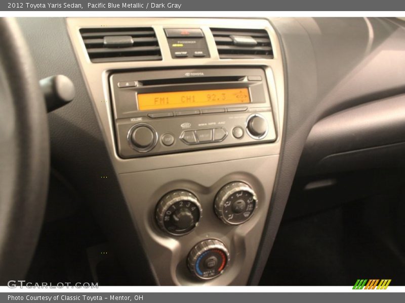 Pacific Blue Metallic / Dark Gray 2012 Toyota Yaris Sedan