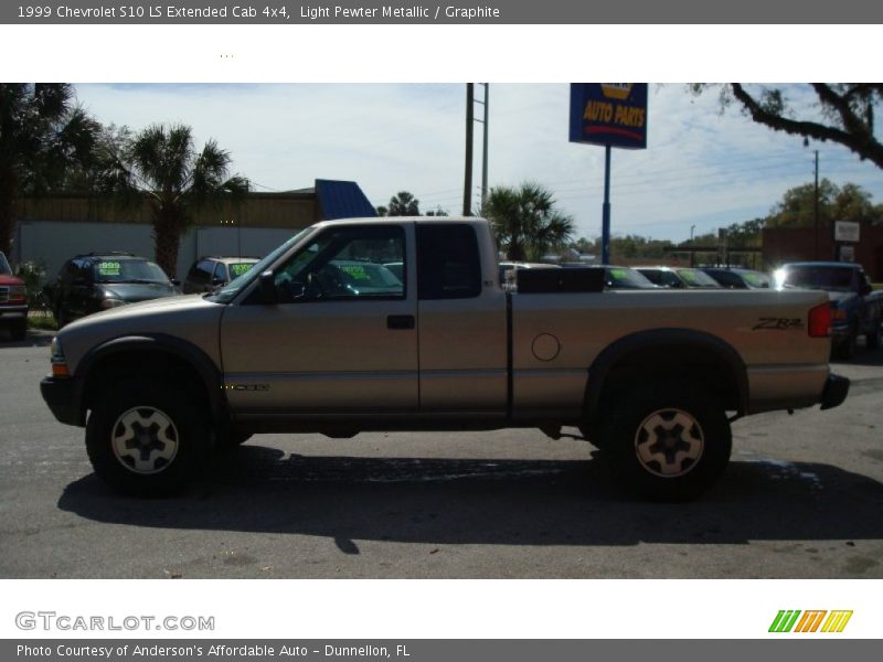 Light Pewter Metallic / Graphite 1999 Chevrolet S10 LS Extended Cab 4x4