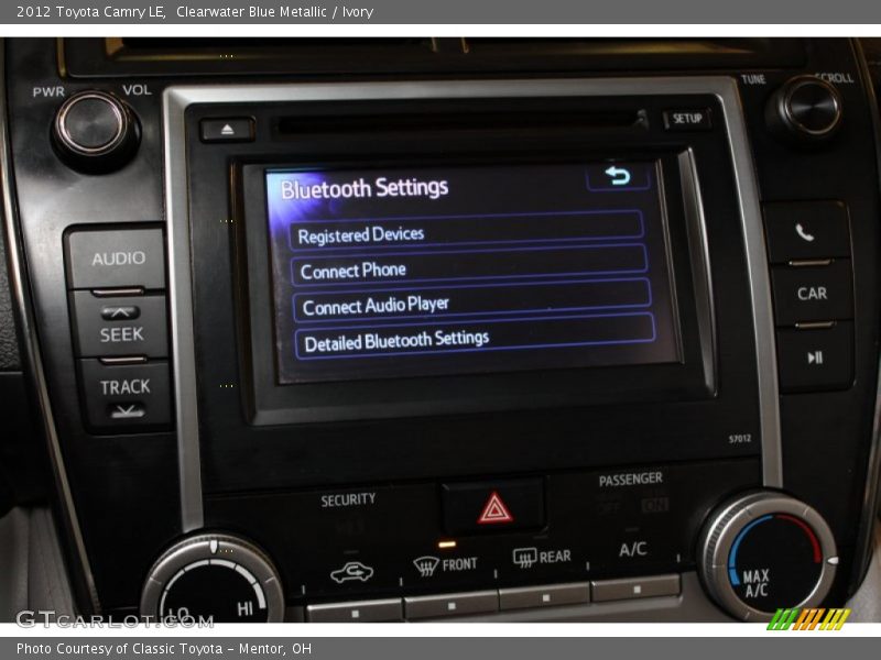 Clearwater Blue Metallic / Ivory 2012 Toyota Camry LE