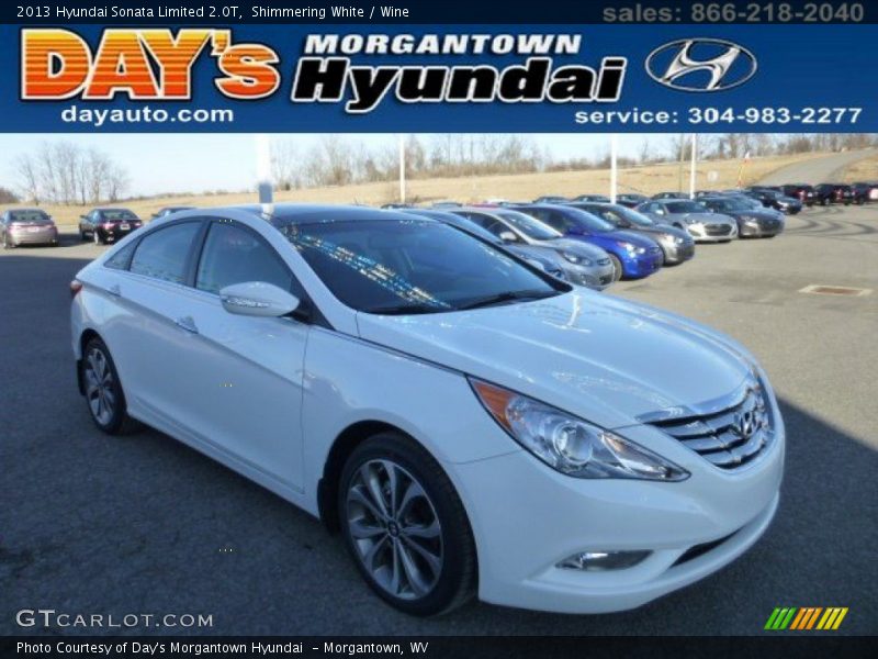 Shimmering White / Wine 2013 Hyundai Sonata Limited 2.0T
