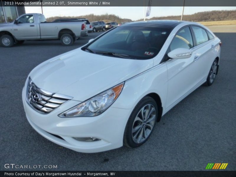 Shimmering White / Wine 2013 Hyundai Sonata Limited 2.0T