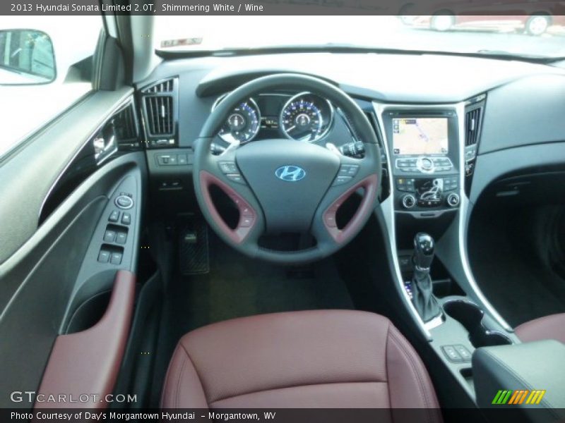 Shimmering White / Wine 2013 Hyundai Sonata Limited 2.0T
