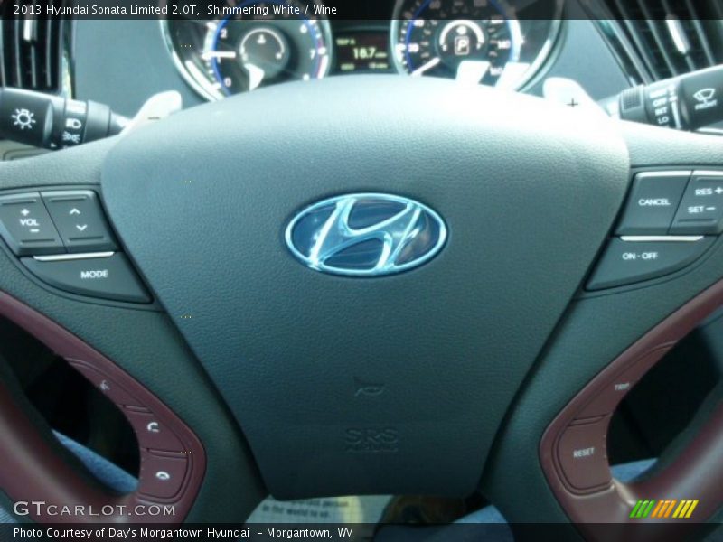 Shimmering White / Wine 2013 Hyundai Sonata Limited 2.0T