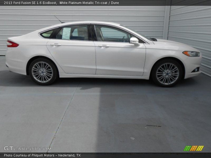 White Platinum Metallic Tri-coat / Dune 2013 Ford Fusion SE 1.6 EcoBoost