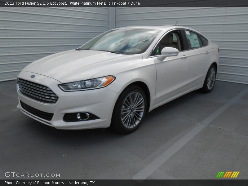 White Platinum Metallic Tri-coat / Dune 2013 Ford Fusion SE 1.6 EcoBoost