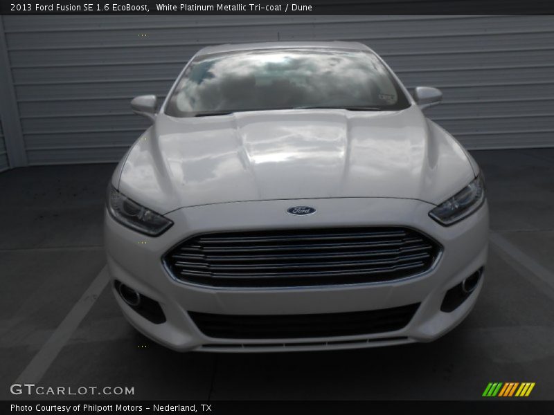White Platinum Metallic Tri-coat / Dune 2013 Ford Fusion SE 1.6 EcoBoost