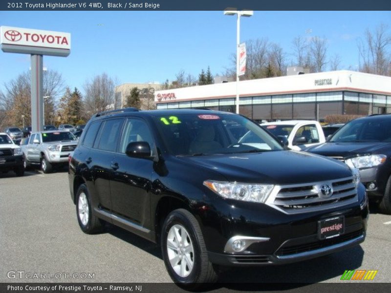 Black / Sand Beige 2012 Toyota Highlander V6 4WD