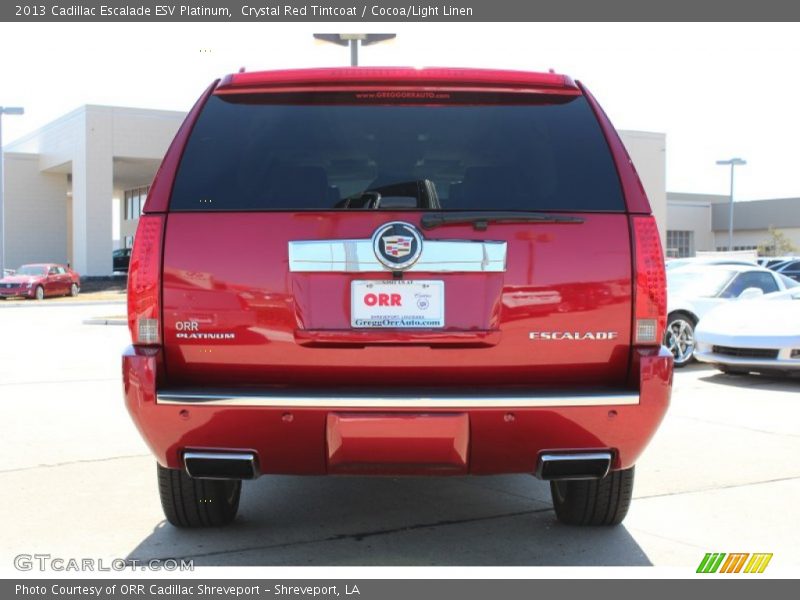 Crystal Red Tintcoat / Cocoa/Light Linen 2013 Cadillac Escalade ESV Platinum