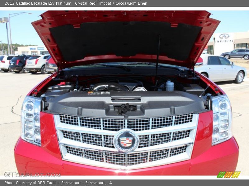 Crystal Red Tintcoat / Cocoa/Light Linen 2013 Cadillac Escalade ESV Platinum