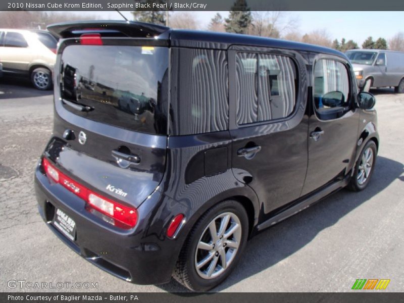 Sapphire Black Pearl / Black/Gray 2010 Nissan Cube Krom Edition