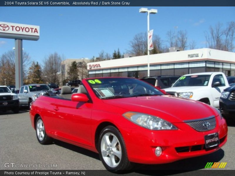 Absolutely Red / Dark Stone Gray 2004 Toyota Solara SE V6 Convertible