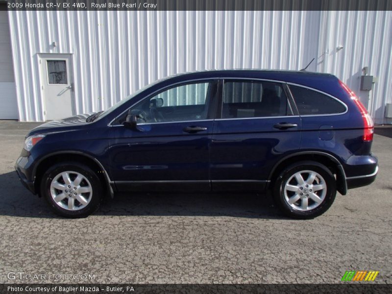 Royal Blue Pearl / Gray 2009 Honda CR-V EX 4WD