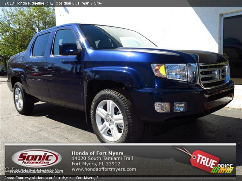 Obsidian Blue Pearl / Gray 2013 Honda Ridgeline RTL