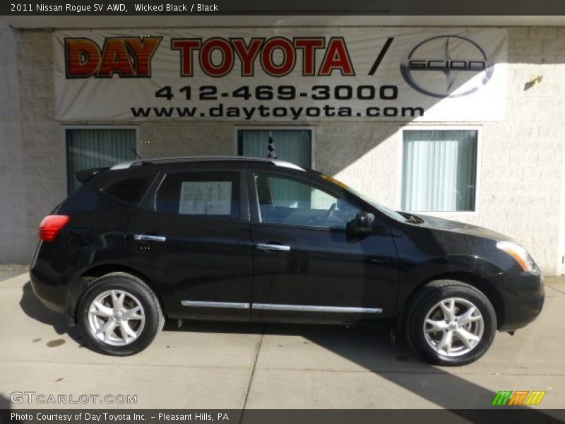 Wicked Black / Black 2011 Nissan Rogue SV AWD