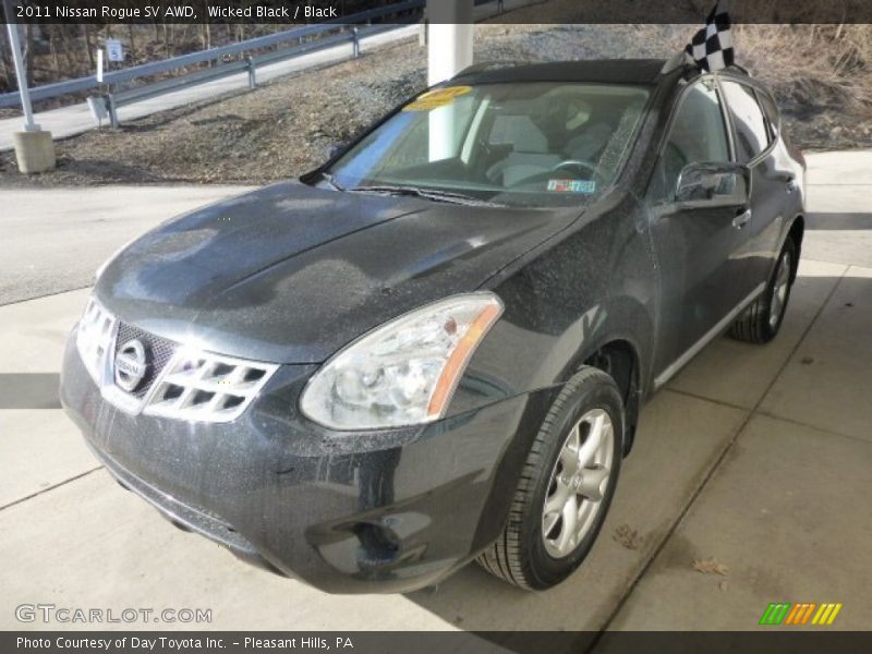 Wicked Black / Black 2011 Nissan Rogue SV AWD
