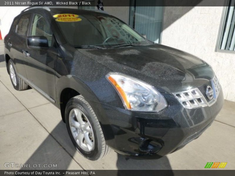 Wicked Black / Black 2011 Nissan Rogue SV AWD