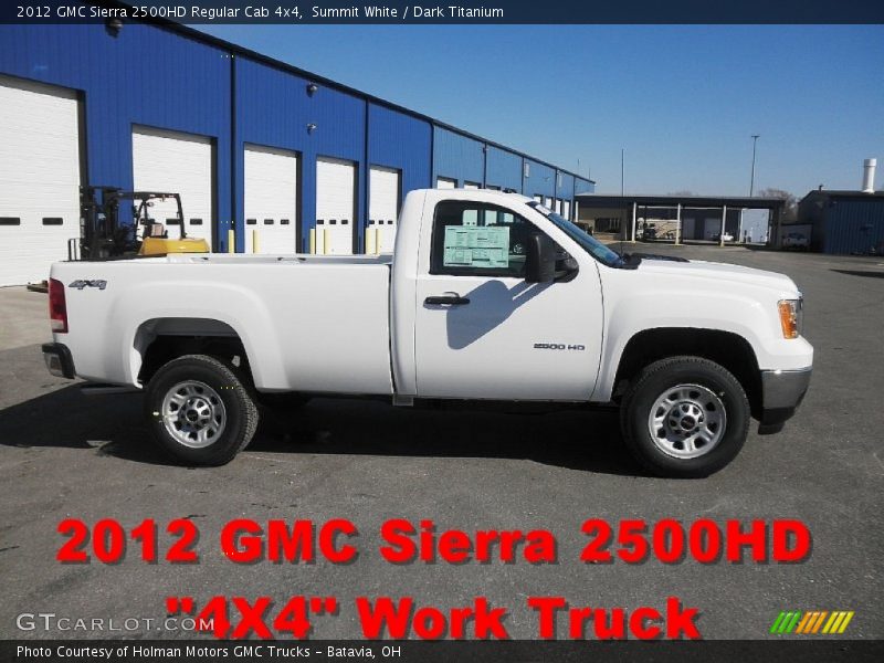 Summit White / Dark Titanium 2012 GMC Sierra 2500HD Regular Cab 4x4