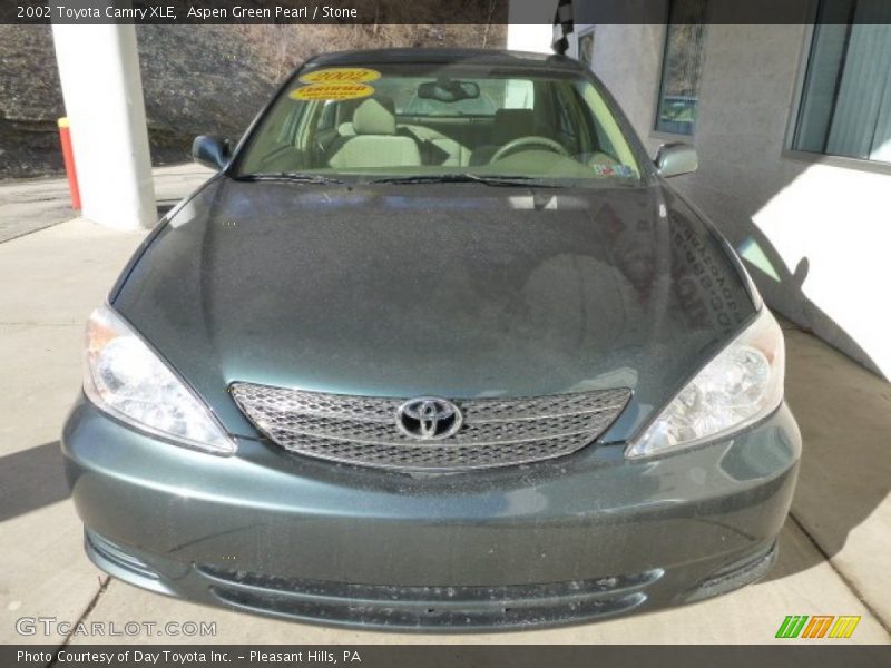 Aspen Green Pearl / Stone 2002 Toyota Camry XLE