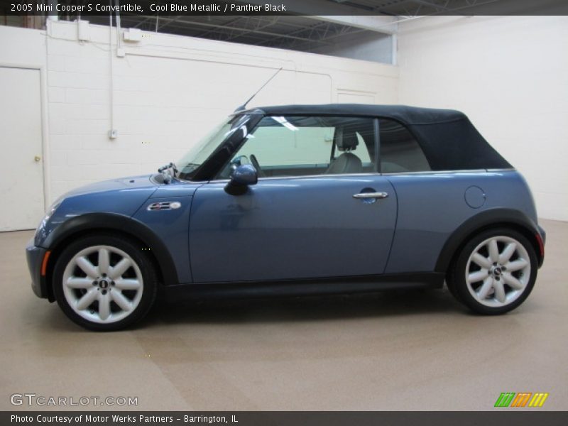 Cool Blue Metallic / Panther Black 2005 Mini Cooper S Convertible